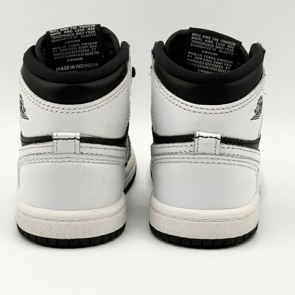 Nike Air Jordan Retro 1 OG High Top Panda Black White Lace Up Toddler Sneakers -